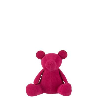 Oso deco opaco terciopelo rosa small