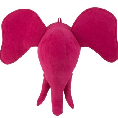 Elefante cabeza colgante terciopelo rosa