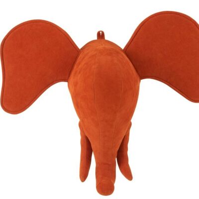 Elefante cabeza colgante terciopelo naranja