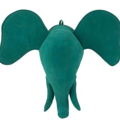 Elefante cabeza colgante terciopelo verde