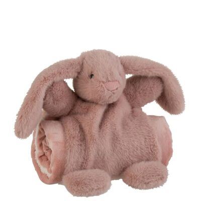 Conejo+manta peluche rosa