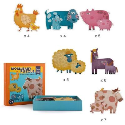 Mon 1er puzzle Animaux de la ferme avec leur petit - Pâques