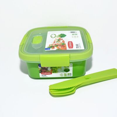 Curver Smart To Go contenitori per il pranzo con coperchio e posate da 0,9 litri
