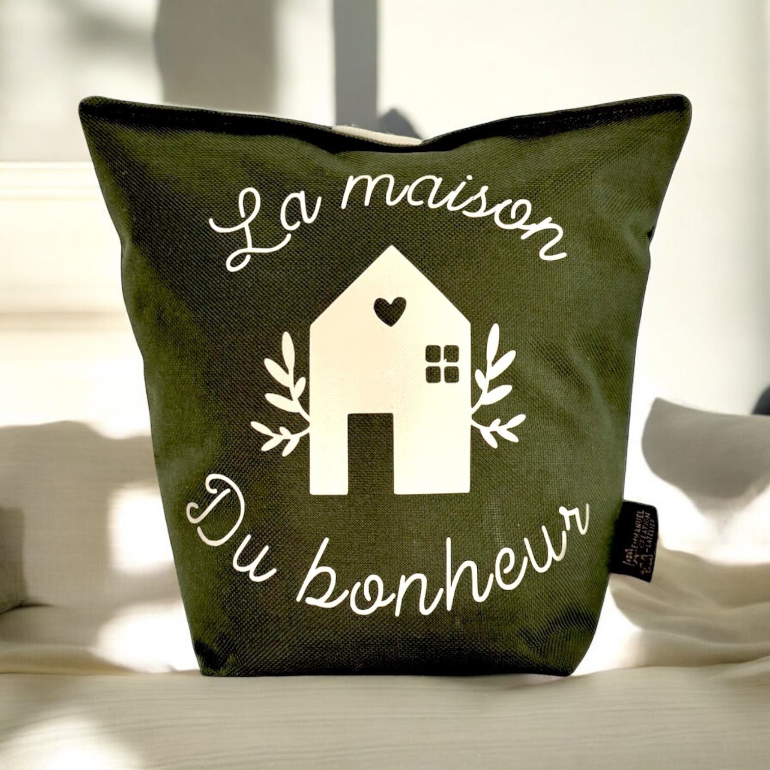 Porta bolso, &quot;La casa de la felicidad&quot; Brooklyn caqui