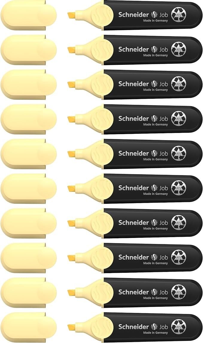 Schneider Job 150 Surligneur pastel (in plastica riciclata, labellisé Ange bleu) Lotto di 10