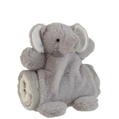 Elefante+manta peluche gris