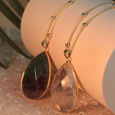 AGUSTINA Long Necklace - Water drop pendant