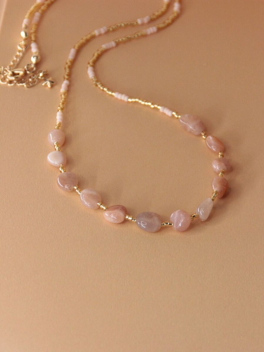 MADDY NECKLACE - Pearls and sunstones