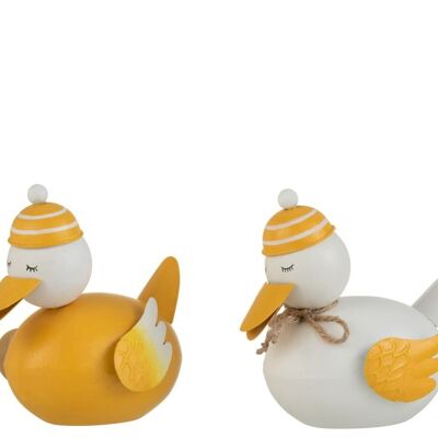 Pato con sombrero metal amarillo/blanco surtido de 2