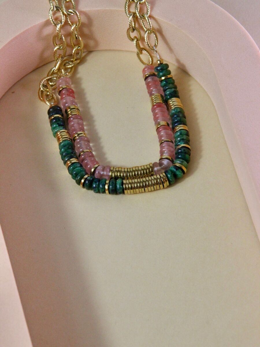 Halskette MILEY – Damenhalskette mit Halbedelsteinketten