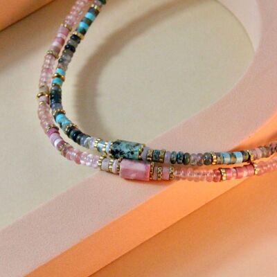 Collier ZENDAYA - Perles naturelles et acier inoxydable