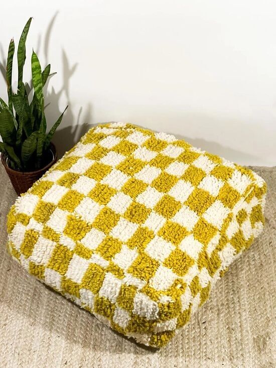 🌟 Cuscino da pavimento marocchino fatto a mano nel tappeto Beni Ourain 🌟