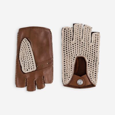 Gants de conduite, mitaines-cuir agneau-non doublé-22034NF