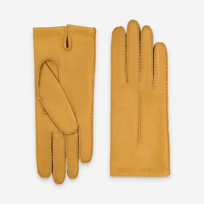 Gants cuir agneau-100% soie-21590SN