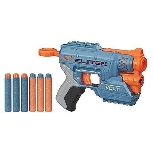 Hasbro - Nerf Elite 2.0 Volt SD-1 - Blaster à fléchette à avec Faisceau de visée Lumineux, Rangement pour 2 fléchettes et 2 Rails Tactiques, 6 fléchettes Nerf Officielles incluses, 8 Ans et Plus