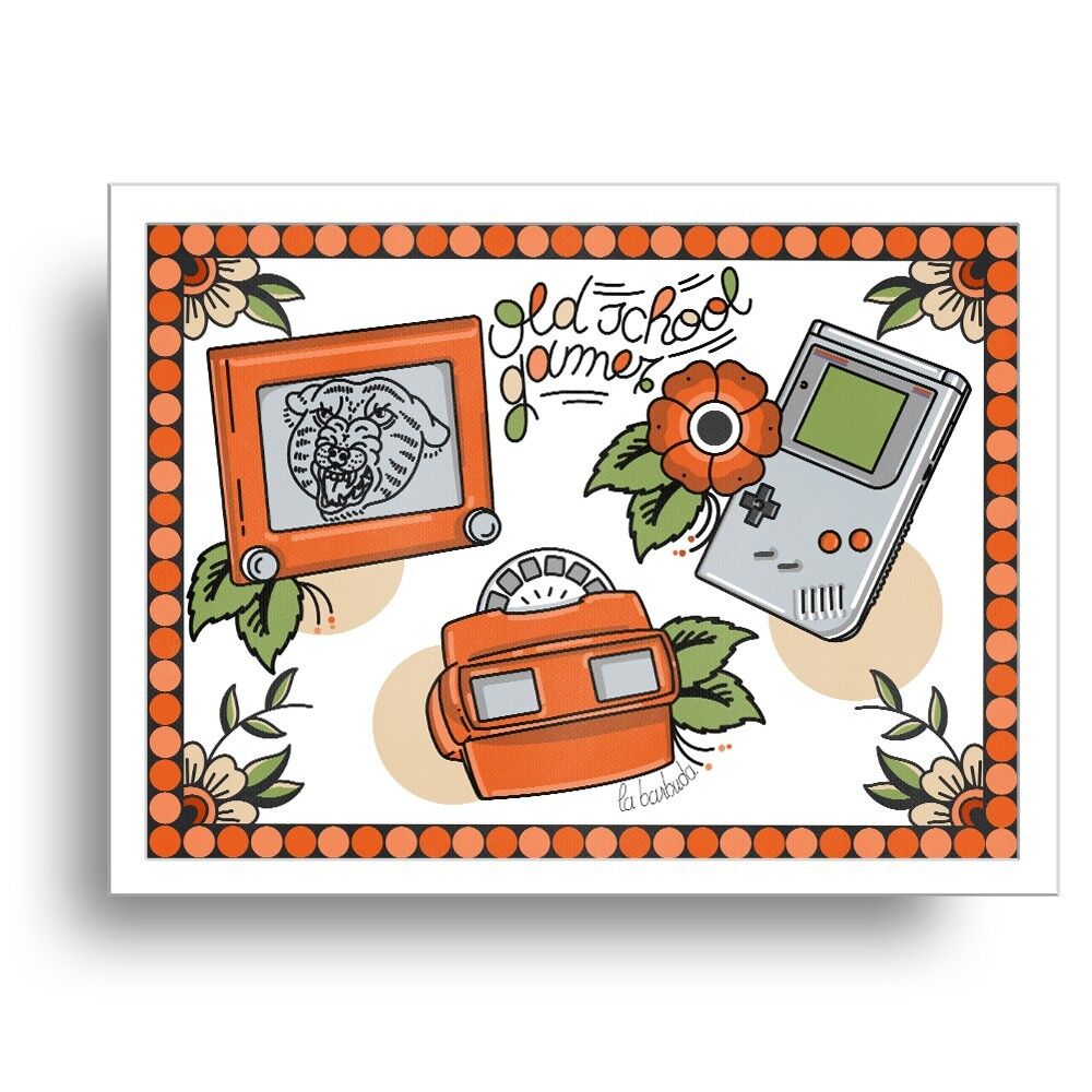 Stampa di videogiochi vecchia scuola per giocatori retrò