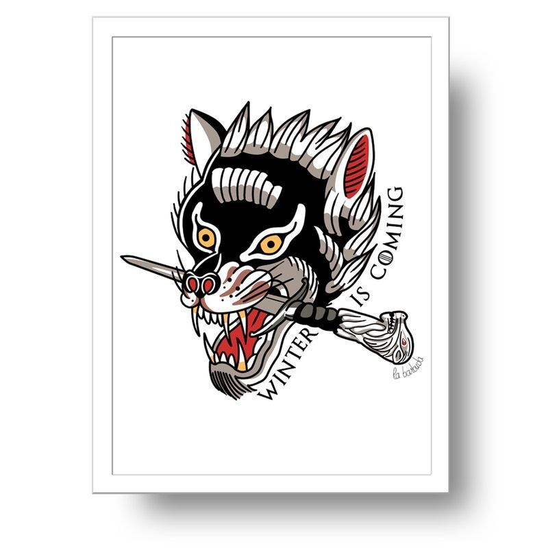 L'inverno sta arrivando Stampa artistica del lupo