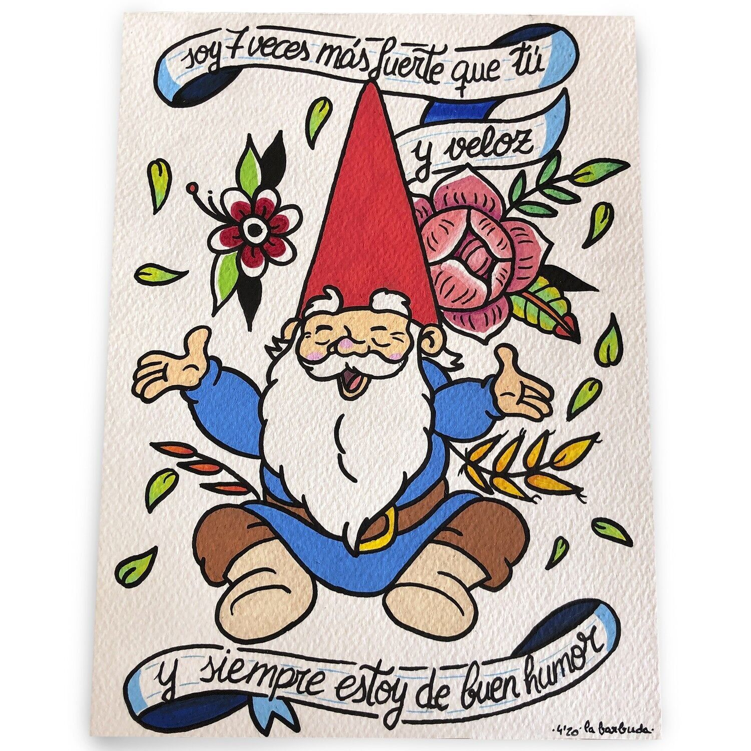 Gnomo disegno originale stampa artistica