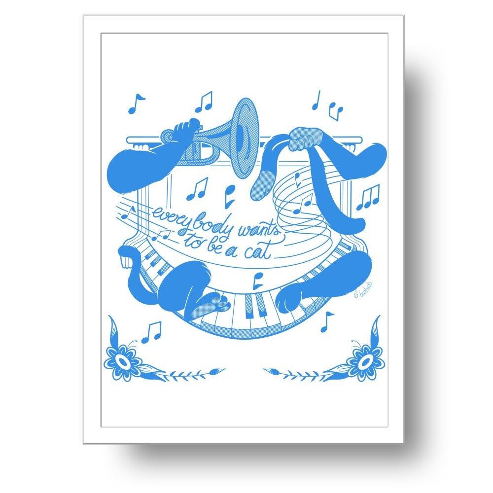 Stampa artistica Tutti vogliono essere un gatto jazz blu