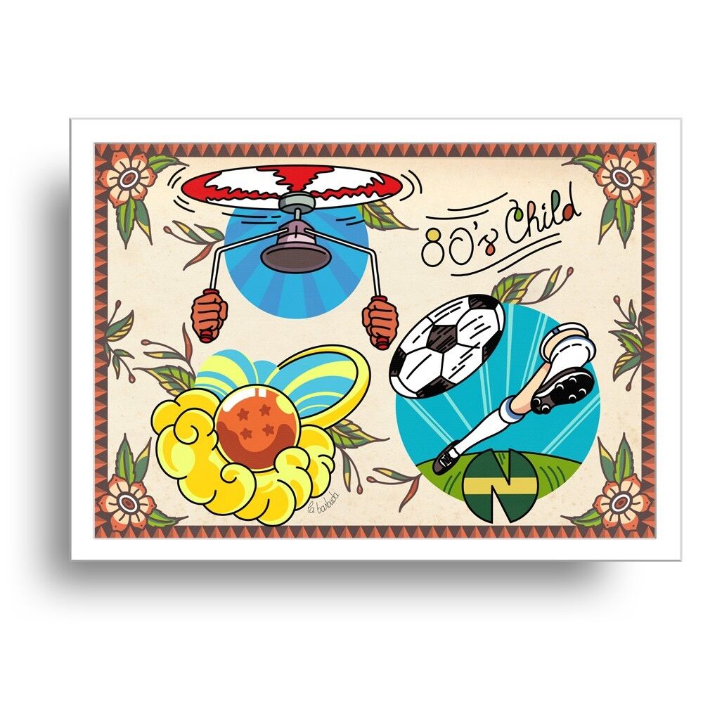 Stampa di cartoni animati per l'infanzia degli anni '80