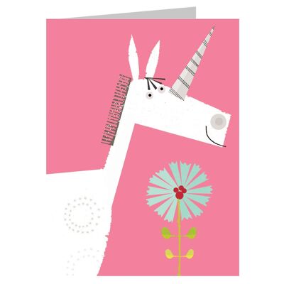 KAB18 Mini biglietto d'auguri con unicorno