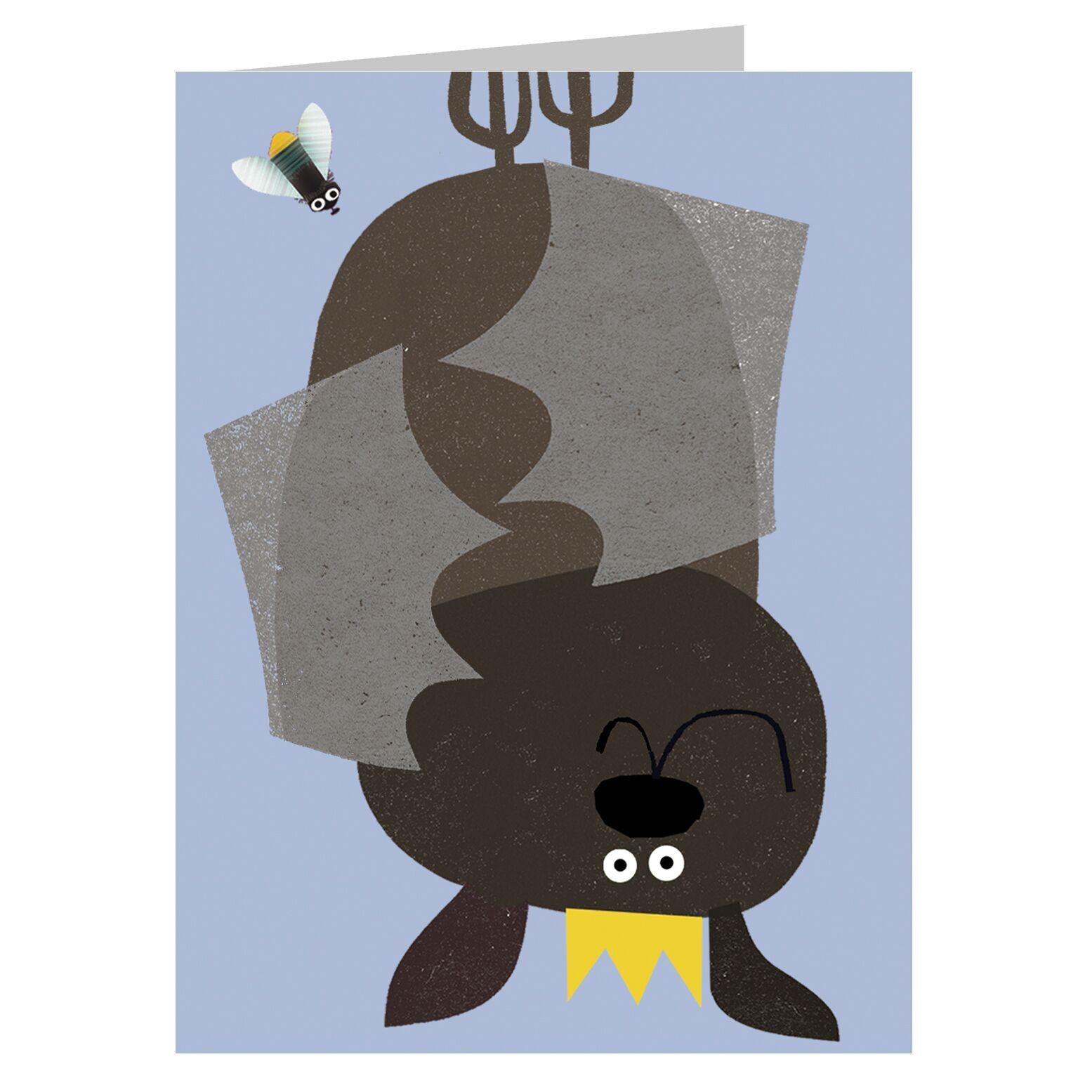 KAB29 Biglietto d'auguri con mini pipistrello