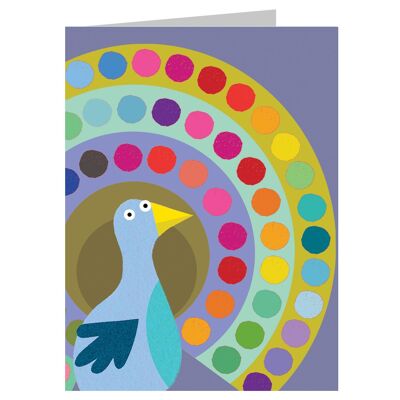 KAB30 Mini carte de vœux paon