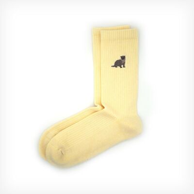 Ottersocken | Gerippte Bambussocken | Gelbe Socken