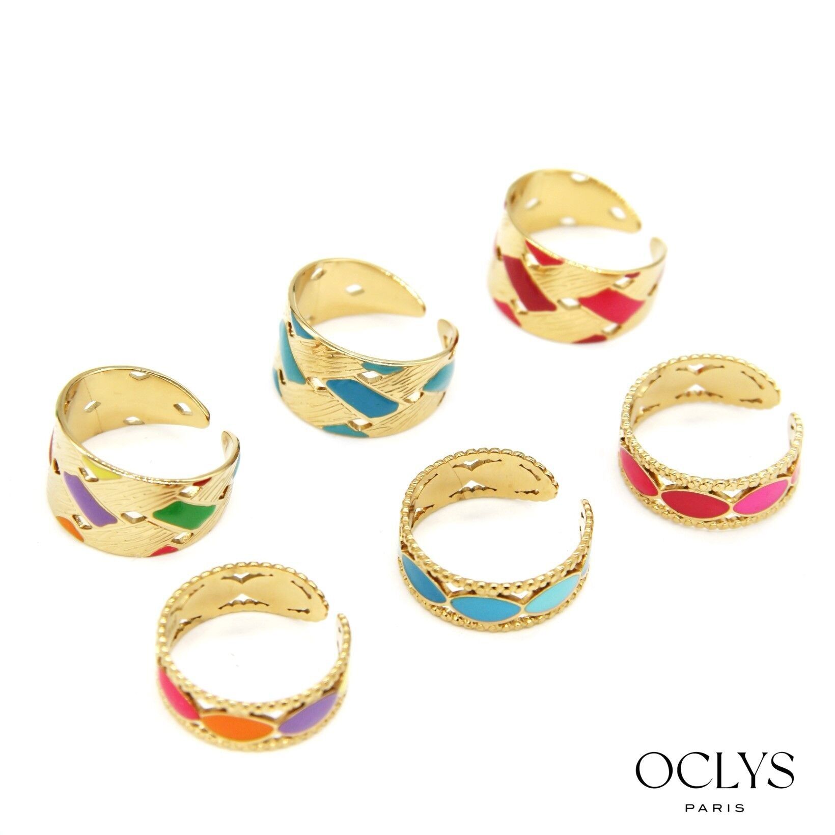 Set of 12 Emelia stainless steel rings