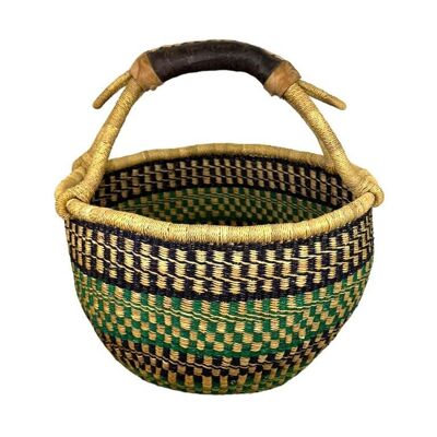 Grande cestino africano fatto a mano con manico in pelle esclusivo e fai-da-te