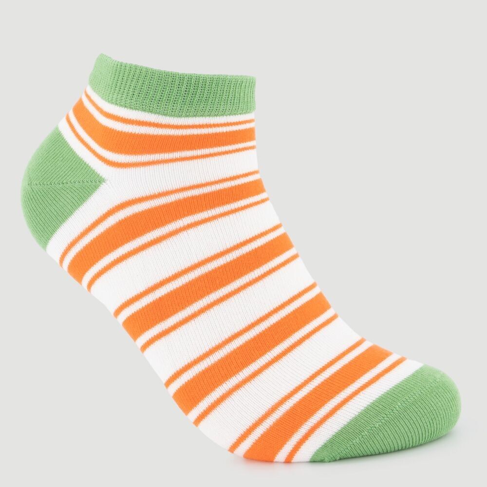 Calzini alla caviglia a righe verdi Prodotto del commercio equo e solidale