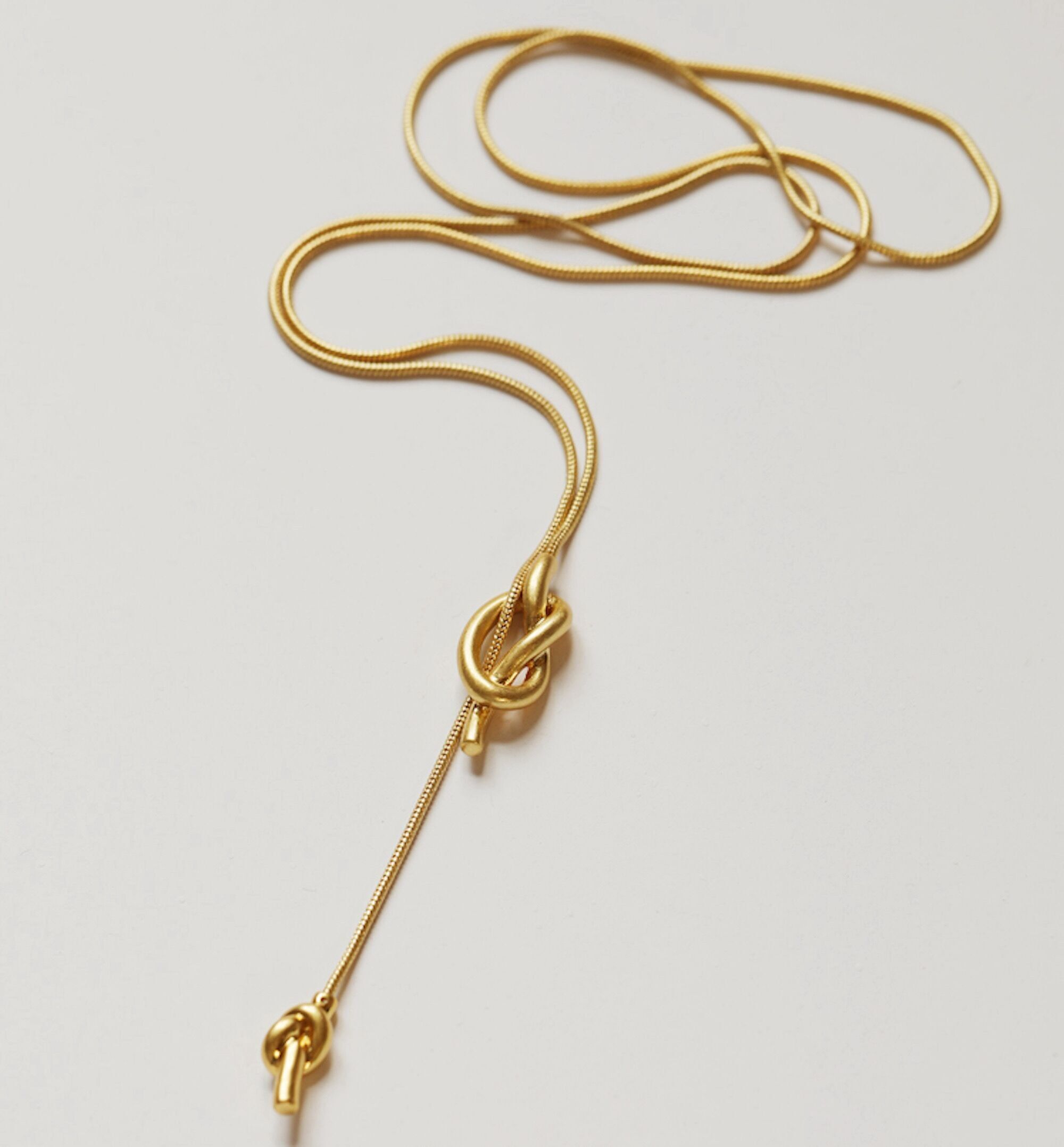 24 Karat vergoldete lange Pulloverkette - Gold und Silber