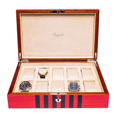 Caja de reloj de madera para hombre - Roja