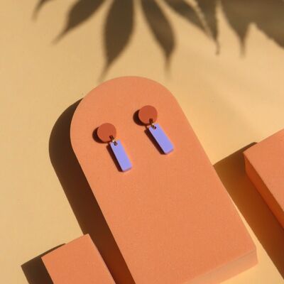 Orecchini Statement Mini Sticks - terracotta lilla