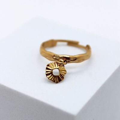 Handmade adjustable ring in gold stainless steel