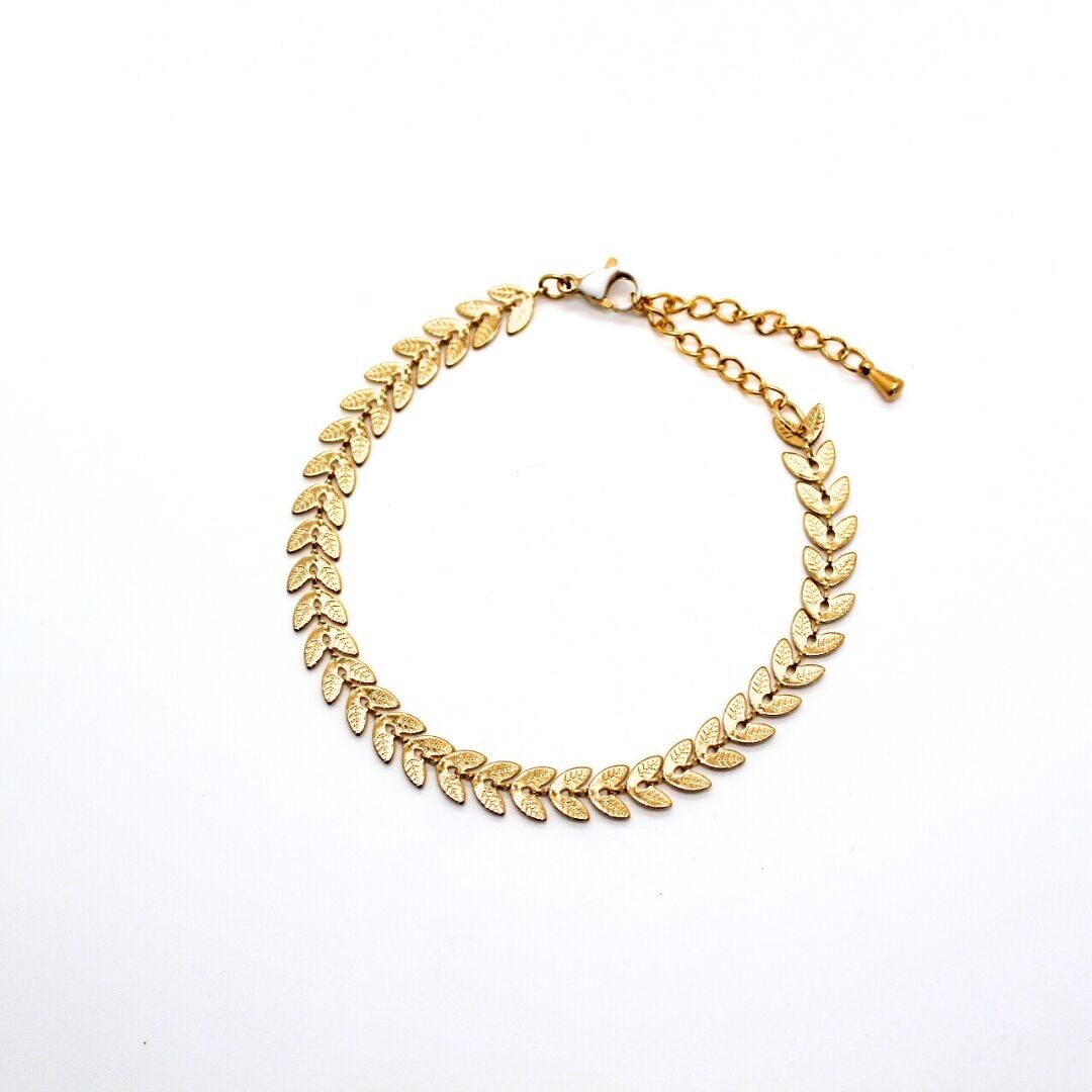 Handgefertigtes vergoldetes Edelstahlarmband (15 cm)