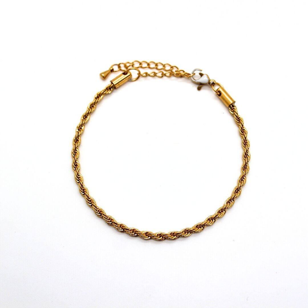Handmade gold-plated stainless steel bracelet (15 cm)