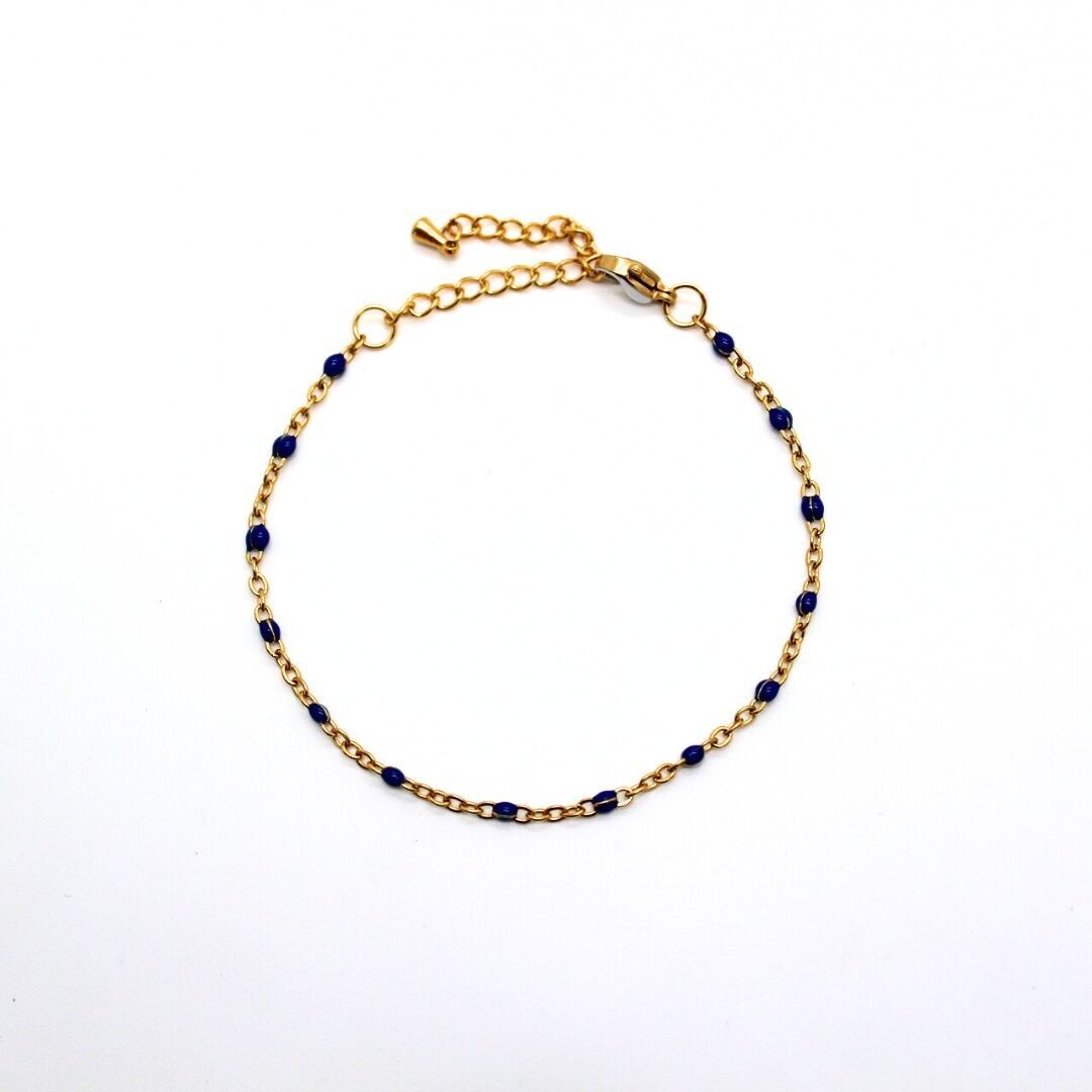Handmade gold-plated stainless steel bracelet (15 cm)