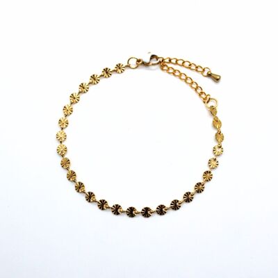 Bracelet fait main en acier inoxydable doré ( 15 cm)