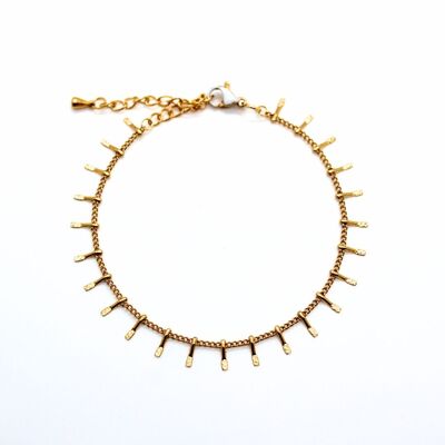 Bracelet fait main en acier inoxydable doré ( 15 cm )