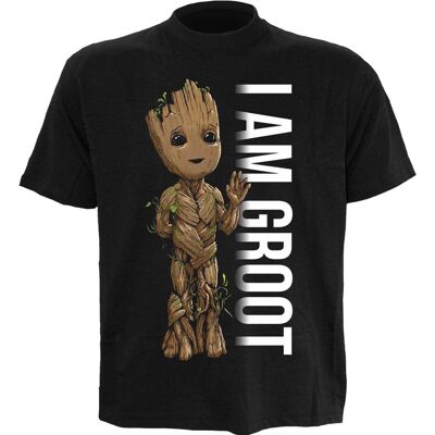 MARVEL I AM GROOT - BADGE - T-shirt imprimé sur le devant Noir