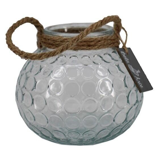 VASE EN VERRE TRANSPARENT BULLE BALLE AVEC CORDE