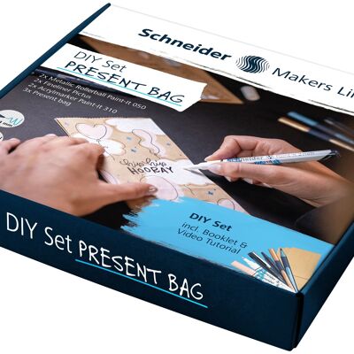 Schneider Set DIY Pochette cadeau à faire soi-même (avec stylos, matériel de bricolage, livret et instructions vidéo)