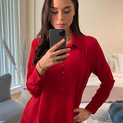 Camicia oversize in rosso