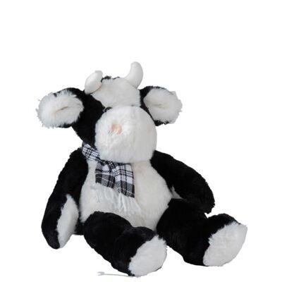 Vaca+bufanda peluche negro/blanco medium