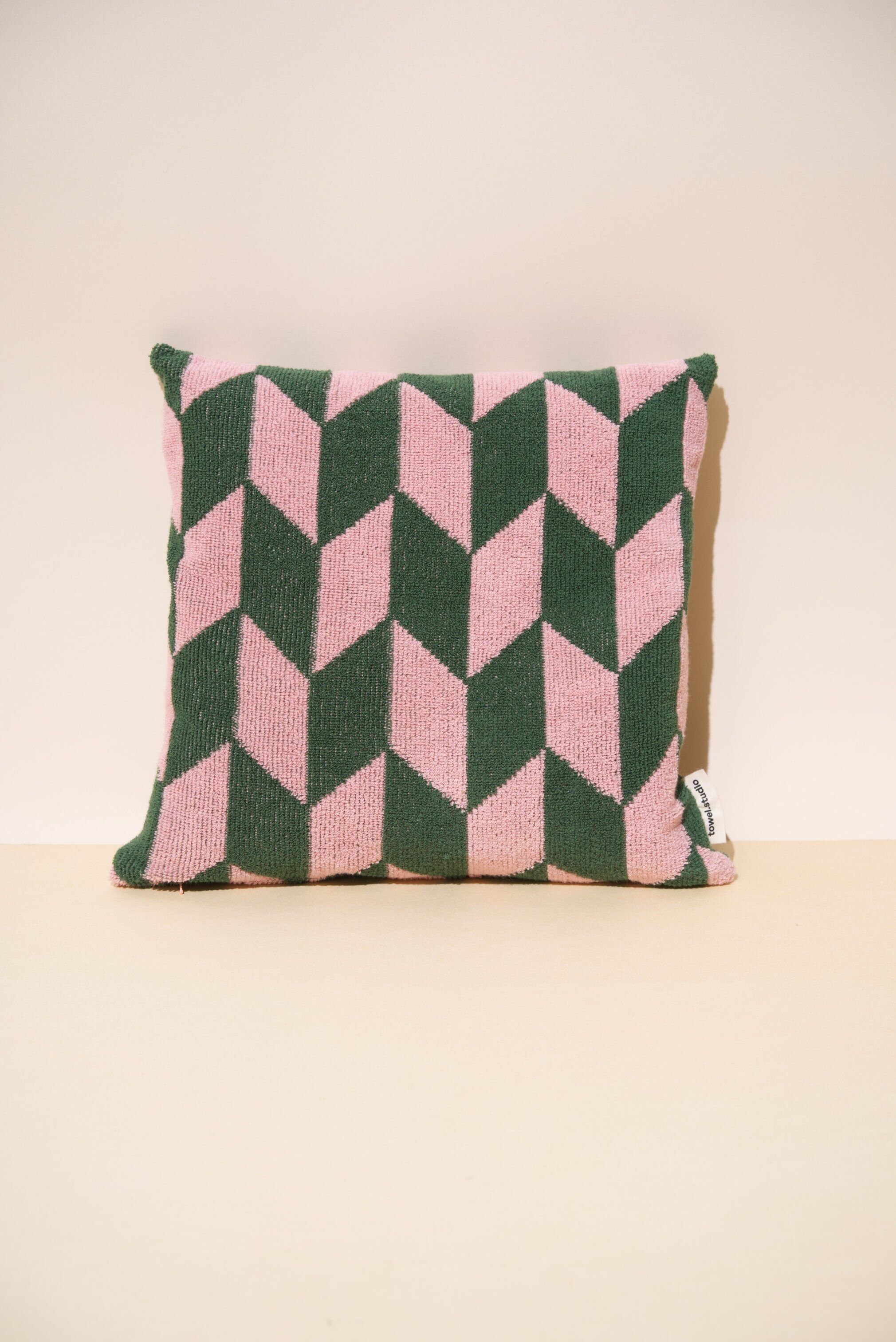 Arrow Tail Throw Pillow | Pink & Green
