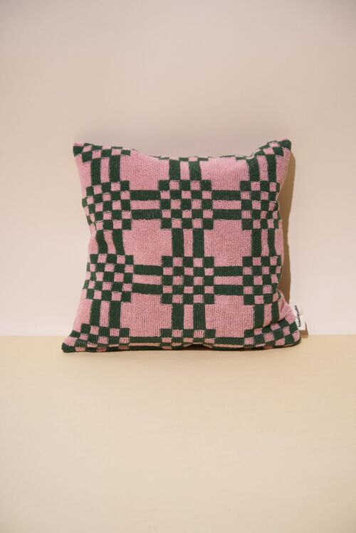 Weave Throw Pillow | Pink & Green