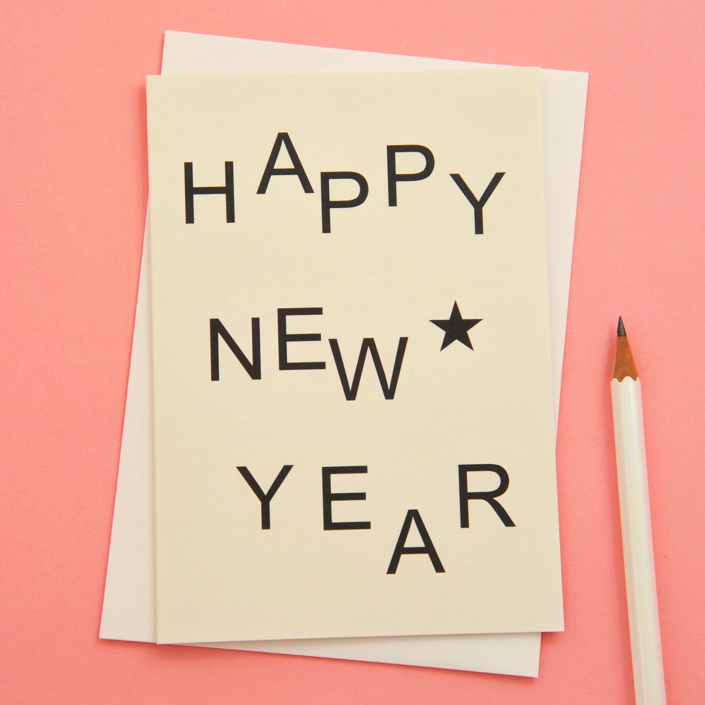 Biglietto di auguri di felice anno nuovo