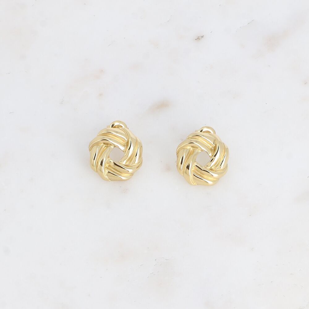 Pendientes bala - círculo trenzado de acero inoxidable