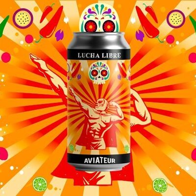 Lucha Libre - Cerveza agria - Humo de maracuyá - Lata 44cl - 5,5%